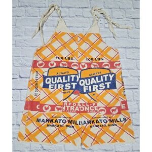Jaded Gypsy L/XL Quality First Mankato Mills Flour Overalls Tie Romper One Piece